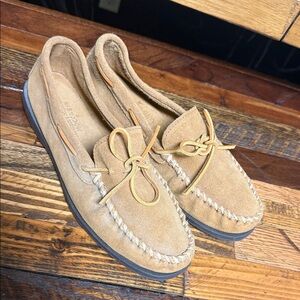 Men's Minnetonka Tan Suede Moccasin Loafers -